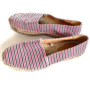 J.Crew Striped Espadrille Flats, Size 8